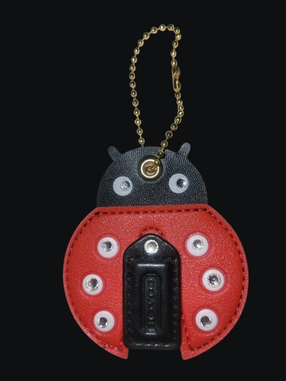 Handmade Leather Ladybug Handbag Charm / Keychain
